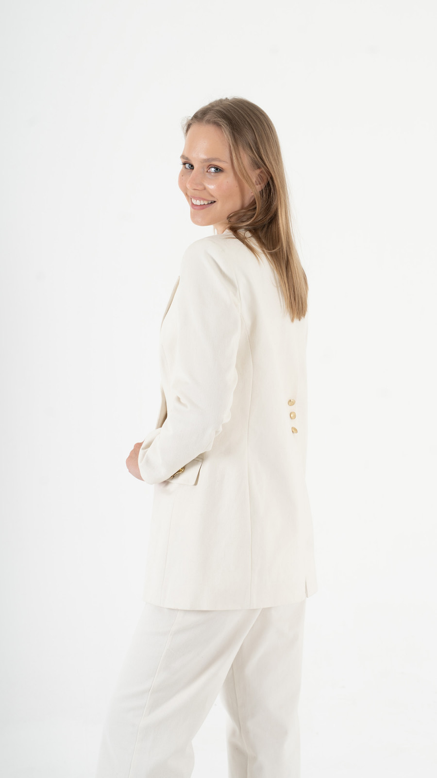 Beige Blazer Suit K-ML00013