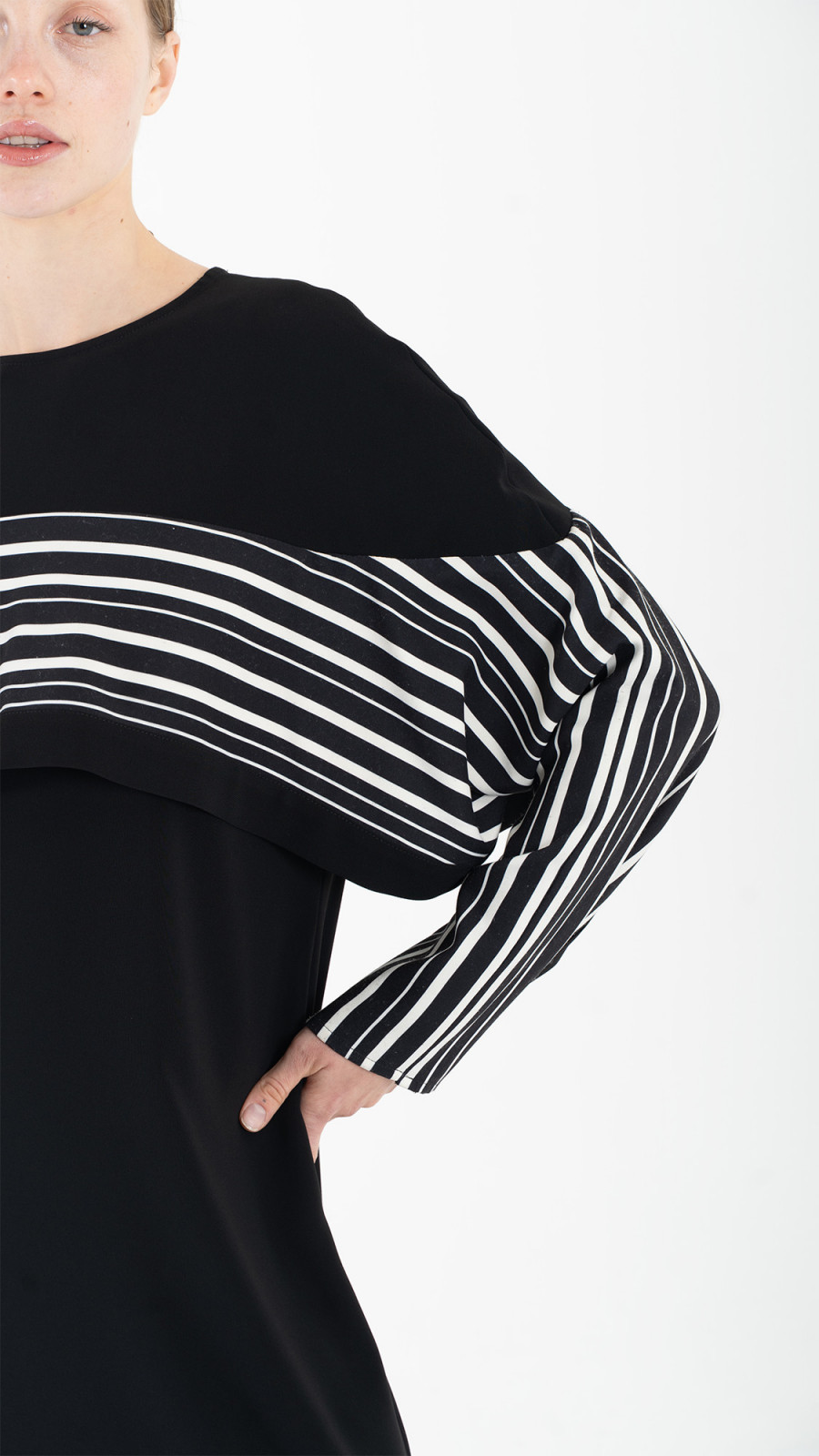 Black Striped Dress E-ML0003