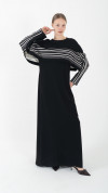 Black Striped Dress E-ML0003