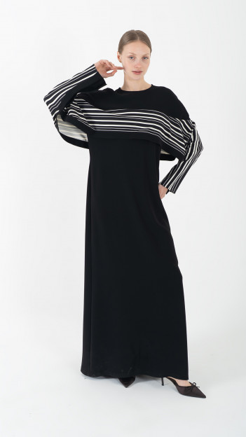 Black Striped Dress E-ML0003