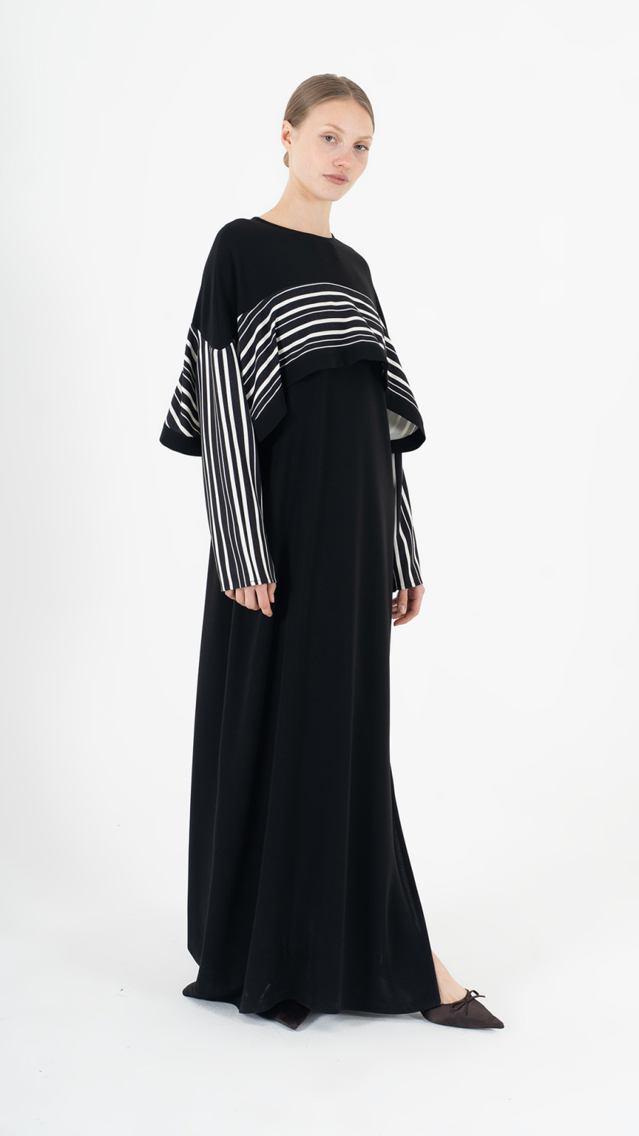 Black Striped Dress E-ML0003