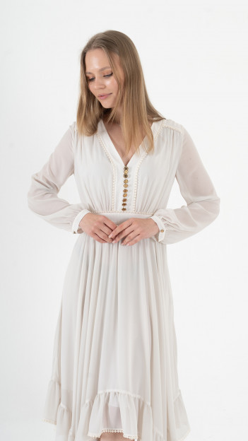 Beige Dress E-ML0008