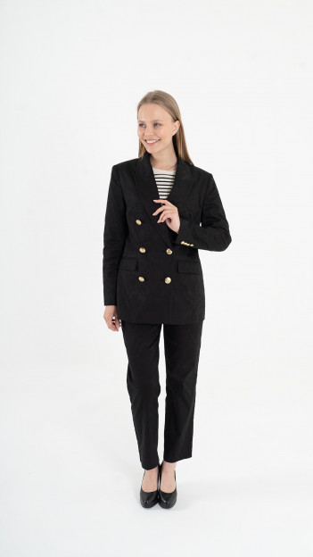 Black floral blazer suit K-ML0002