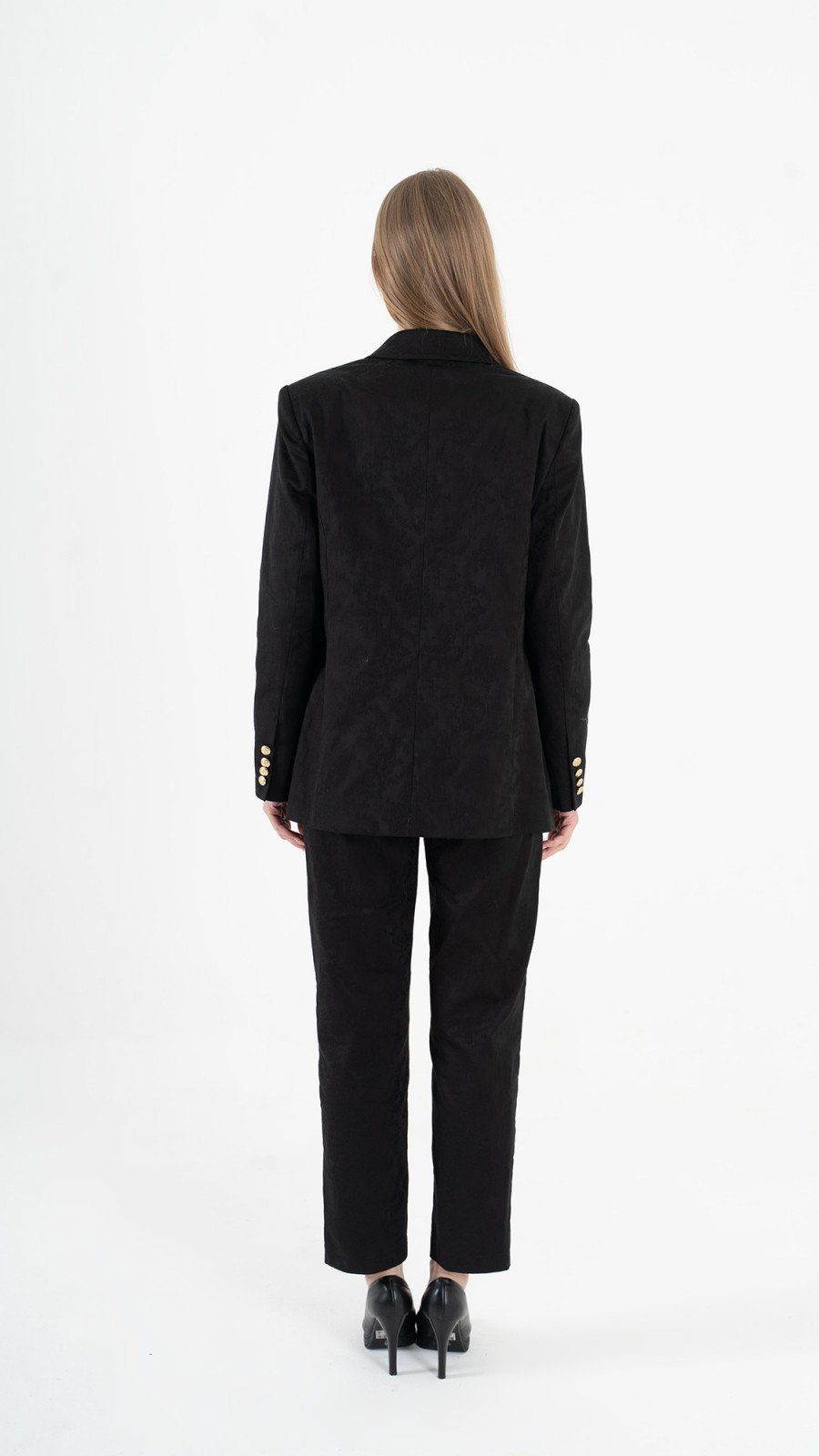 Black floral blazer suit K-ML0002
