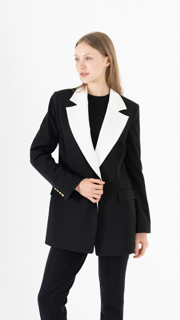 Black-White Blazer Suit K-ML0003