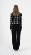 Black & White Checkered Blazer Suit K-ML0007