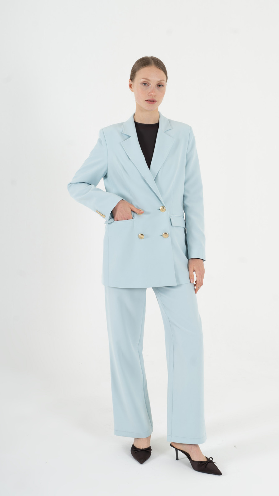 Ice Blue Blazer Suit K-ML0008